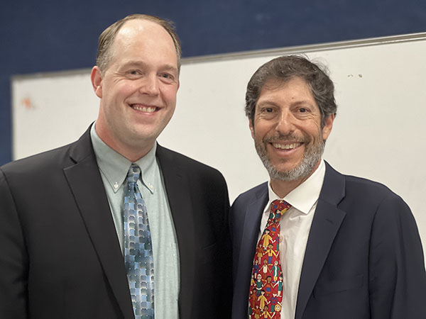 Sharing ideas with Dr. Jim Rigg, Superintendent, Archdiocese of Miami.