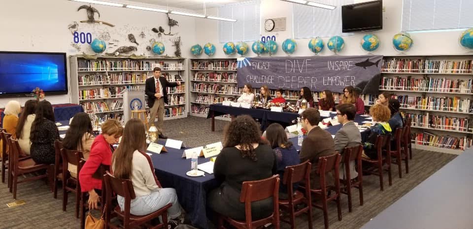 Dr. Karp addressing Student Government Association presidents from every high school in District 3. Meetings w